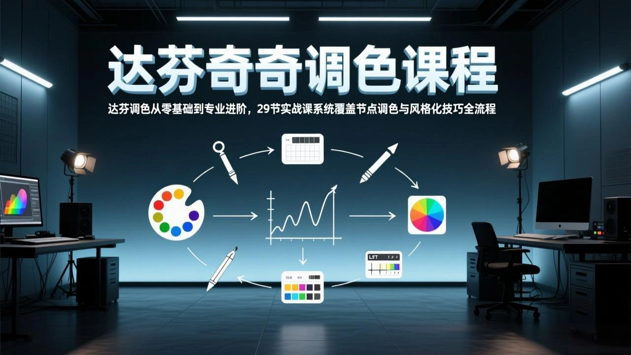 达芬奇调色从零基础到专业进阶，29节实战课系统覆盖节点调色与风格化技巧全流程-科技美南博客