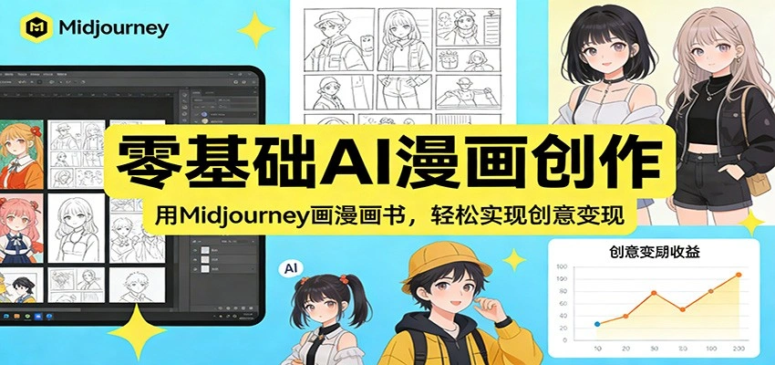 零基础AI漫画创作：用Midjourney画漫画书，轻松实现创意变现-科技美南博客