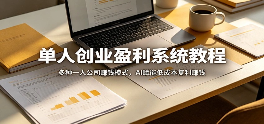 单人创业盈利系统教程：多种一人公司赚钱模式，AI赋能低成本复利赚钱-科技美南博客