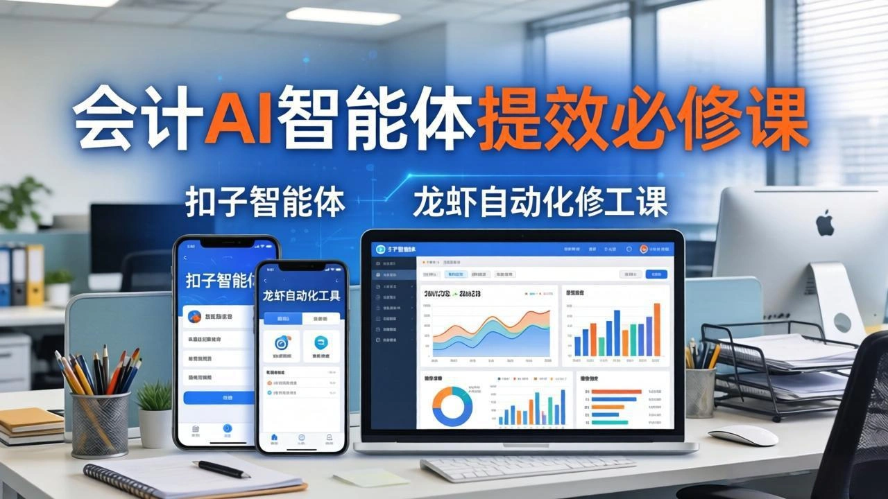 财务会计AI智能体提效必修课：扣子智能体+龙虾自动化+报表分析，一站式提升财务工作效率-科技美南博客