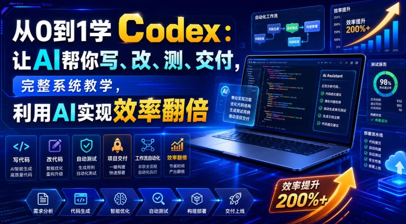 从0到1学Codex：让AI帮你写、改、测、交付，完整系统教学，利用AI实现效率翻倍-科技美南博客