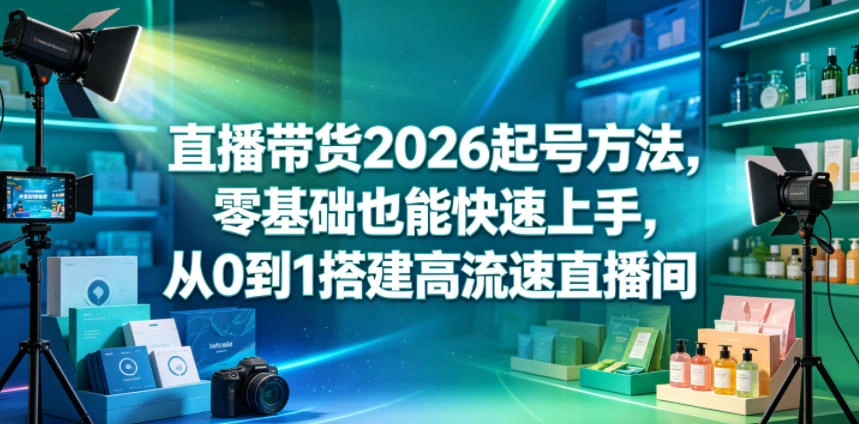 直播带货2026起号方法，零基础也能快速上手，从0到1搭建高流速直播间-科技美南博客