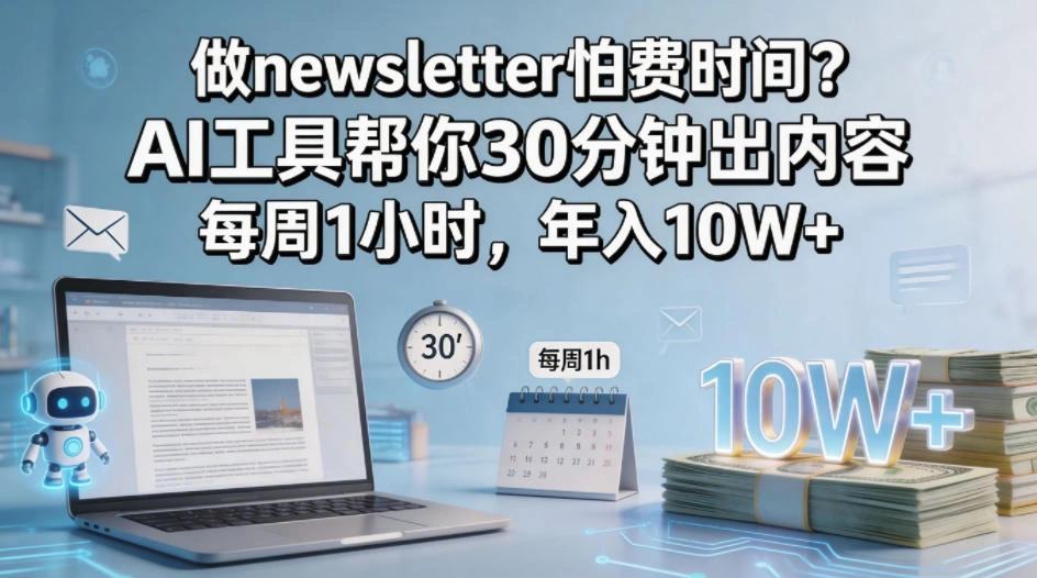 做newsletter怕费时间？AI工具帮你30分钟出内容，每周1小时，年入10W+！【原创双语字幕】-科技美南博客