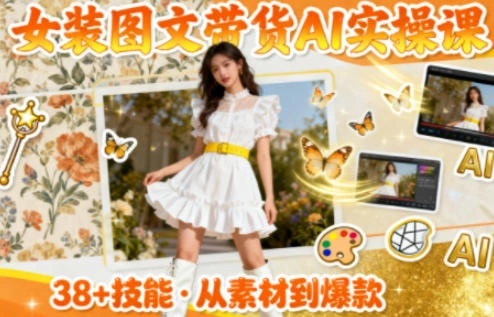 女装图文带货的AI实操课,覆盖38个实用技能,快速提升素材制作效率-科技美南博客
