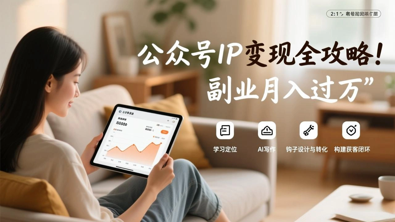 公众号IP变现全攻略，学习定位、AI写作、钩子设计与转化，构建获客闭环，副业月入过万-科技美南博客
