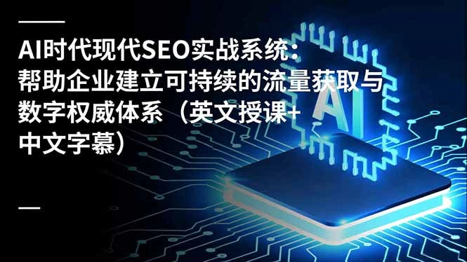 AI时代现代SEO实战系统：帮助企业建立可持续的流量获取与数字权威体系(英文授课+中文字幕-科技美南博客