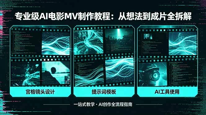 专业级AI电影MV制作教程，从想法到成片全拆解，宫格镜头+提示词模板+AI工具一站式教学-科技美南博客