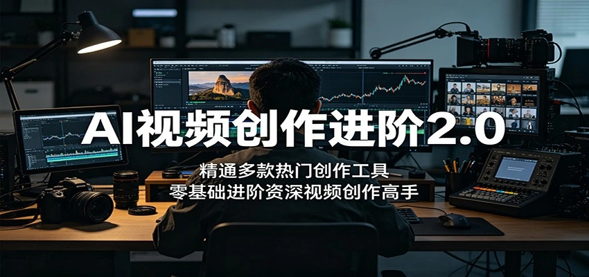 AI视频创作进阶2.0：精通多款热门创作工具，零基础进阶资深视频创作高手-科技美南博客