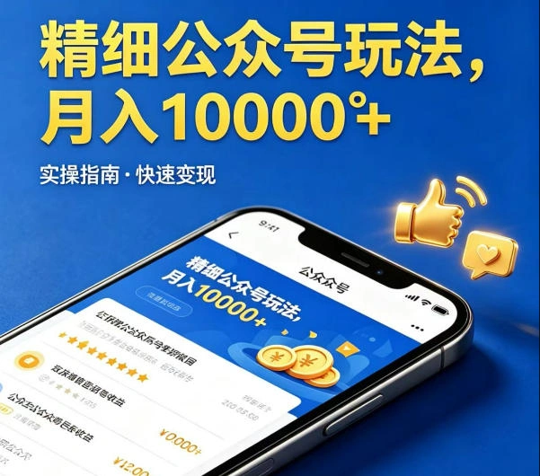 精细化公众号玩法，我们给你提供文章，你来负责发布，收益可观，月入1W+【揭秘】-科技美南博客