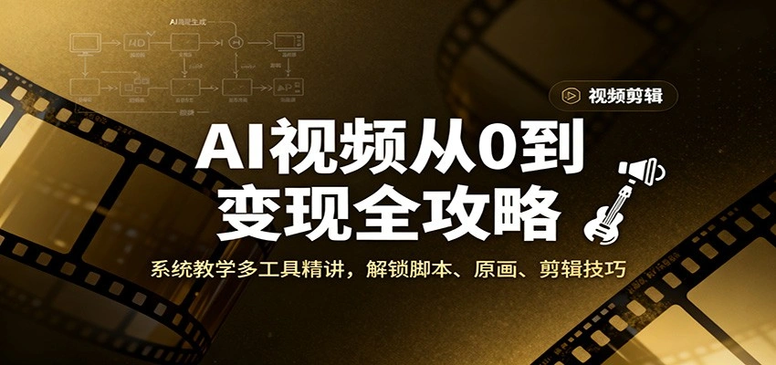AI视频从0到变现全攻略，系统教学多工具精讲，解锁脚本、原画、剪辑技巧-科技美南博客