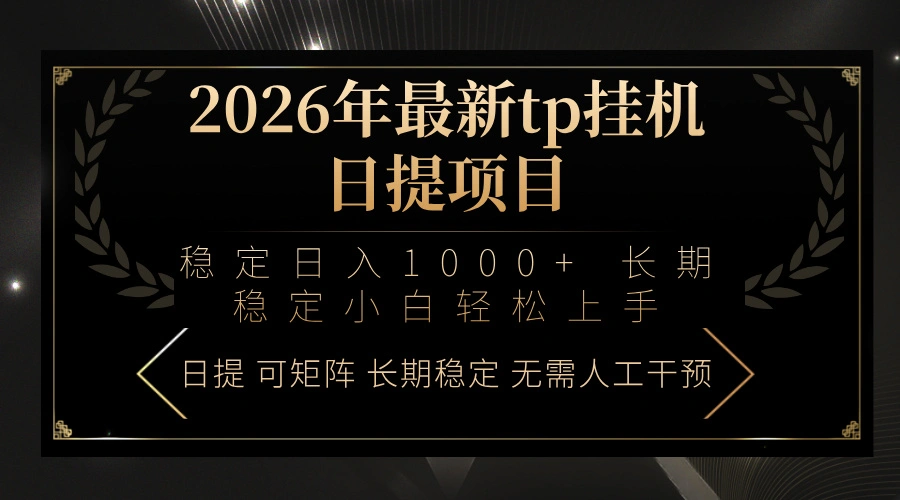 2026年最新tp挂机日提项目：稳定日入1000+小白轻松上手-科技美南博客
