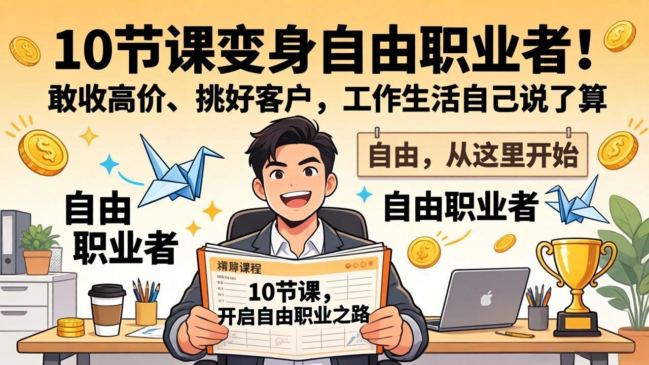 10 节课变身自由职业者！敢收高价、挑好客户，工作生活自己说了算-科技美南博客