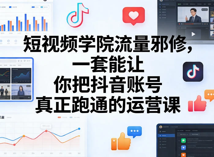 短视频学院流量邪修,一套能让你把抖音账号真正跑通的运营课-科技美南博客