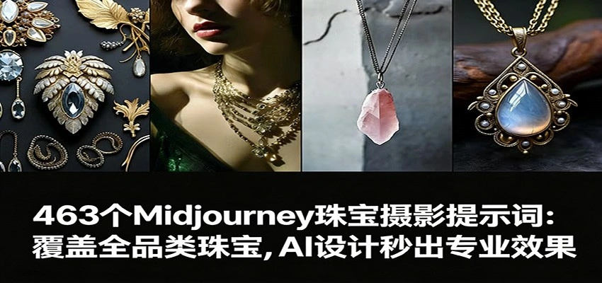 463个Midjourney珠宝摄影提示词：覆盖全品类珠宝，AI设计秒出专业效果-科技美南博客
