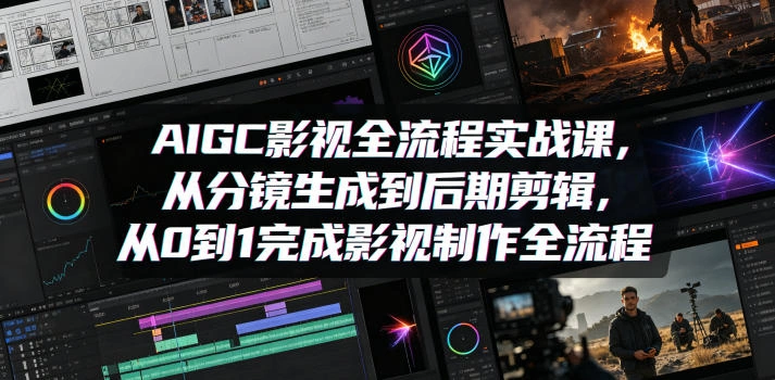 AIGC影视全流程实战课，从分镜生成到后期剪辑，从0到1完成影视制作全流程-科技美南博客
