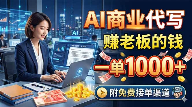 AI商业代写,赚老板的钱,一单1000+,附免费接单渠道-科技美南博客