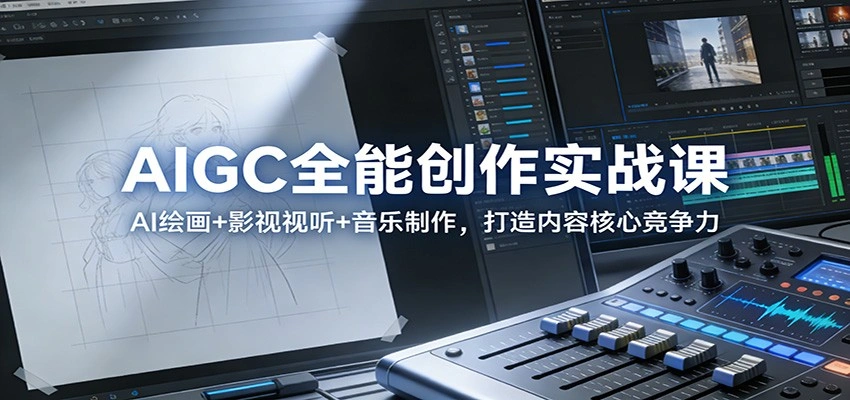 AIGC全能创作实战课：AI绘画+影视视听+音乐制作，打造内容核心竞争力-科技美南博客