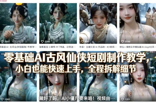 零基础AI古风仙侠短剧制作教学，小白也能快速上手，全程拆解细节-科技美南博客