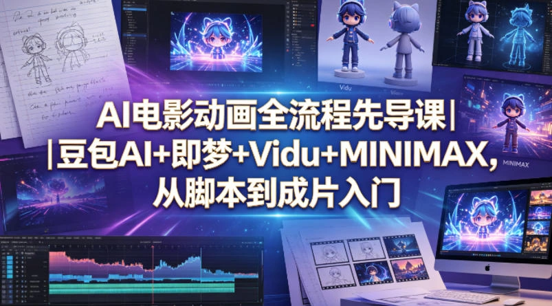 AI电影动画全流程先导课｜豆包AI+即梦+Vidu+MINIMAX，从脚本到成片入门-科技美南博客
