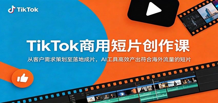 TikTok商用短片创作课：从客户需求策划至落地成片，AI工具高效产出符合海外流量的短片-科技美南博客
