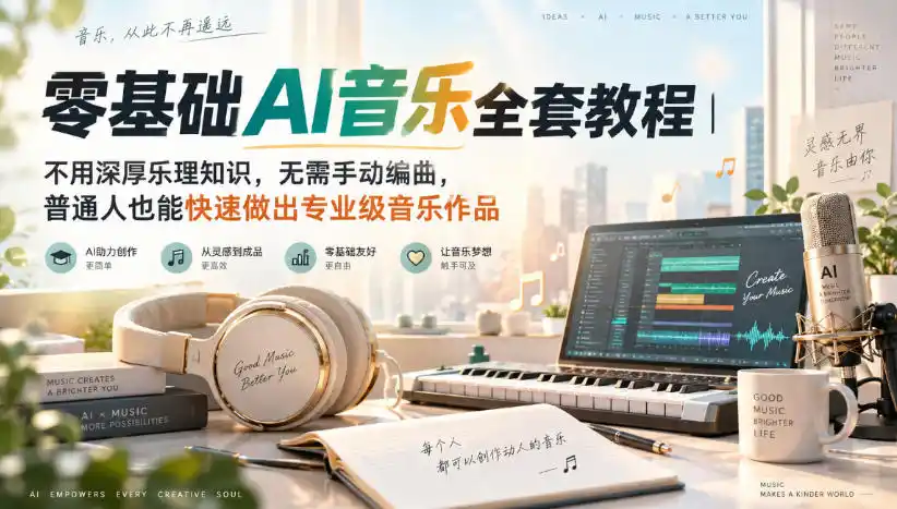 零基础AI音乐全套教程｜不用深厚乐理知识，无需手动编曲，普通人也能快速做出专业级音乐作品-科技美南博客