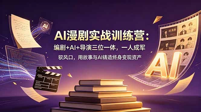 AI漫剧实战训练营：编剧+AI+导演三位一体，一人成军 驭风口，用故事与AI铸造终身变现资产-科技美南博客
