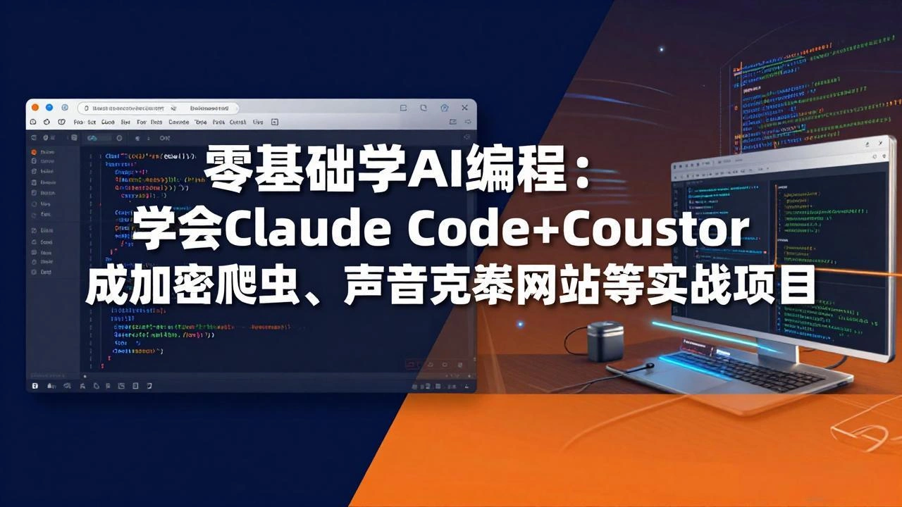 零基础学AI编程：学会Claude Code+Cursor完成加密爬虫、声音克隆网站等实战项目-科技美南博客