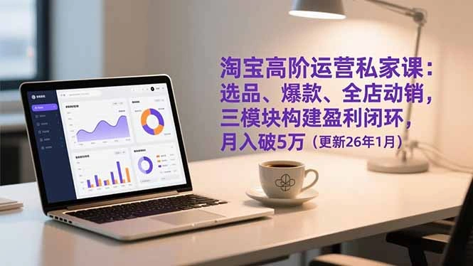 淘宝高阶运营私家课：选品、爆款、全店动销，三模块构建盈利闭环，月入破5万(更新26年1月-科技美南博客