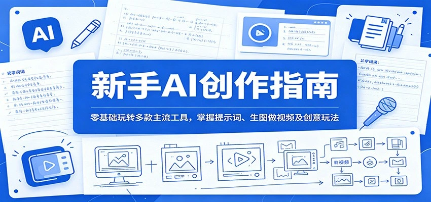 新手AI创作指南：零基础玩转多款主流工具，掌握提示词、生图做视频及创意玩法-科技美南博客