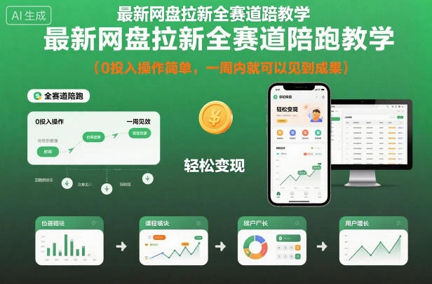 最新网盘拉新全赛道陪跑教学，0投入操作简单，一周内就可以见到成果-科技美南博客