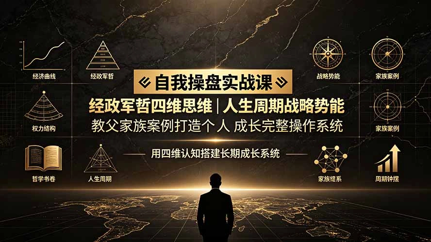 自我操盘实战课:经政军哲四维思维|人生周期战略势能|教父家族案例打造个人成长完整操作系统 自我操盘实战课:经政军哲四维思维|人生周期战略势能|教父家族案例打造个人成长完整操作系统