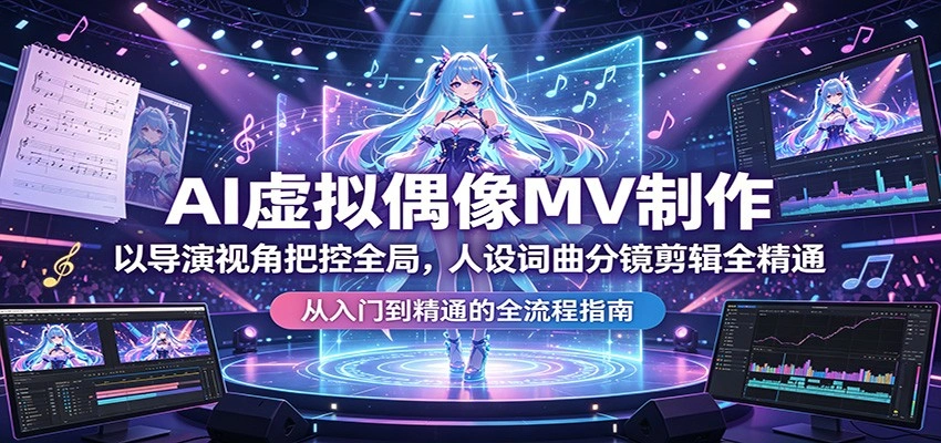 AI虚拟偶像MV制作：以导演视角把控全局，人设词曲分镜剪辑全精通-科技美南博客
