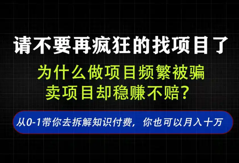 找项目？别傻了！卖项目才是真的一本万利！看完你全都懂了【揭秘】-科技美南博客