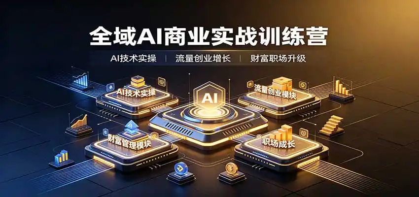 全域AI商业实战训练营：涵盖AI技术实操、流量创业、财富管理与职场成长全体系内容-科技美南博客