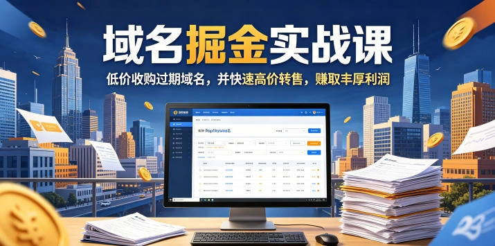 域名交易掘金实战课，低价收购过期域名，并快速高价转售，賺取丰厚利润【原创双语字幕】-科技美南博客