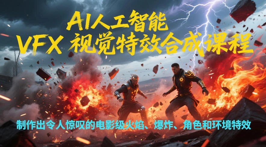 AI人工智能VFX视觉特效合成课程，制作出令人惊叹的电影级火焰、爆炸、角色和环境特效-科技美南博客