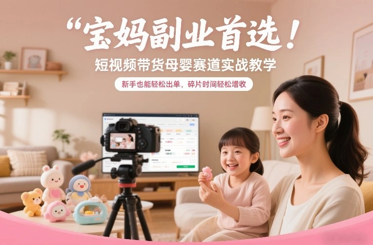 宝妈副业首选！短视频带货母婴赛道实战教学，新手也能轻松出单，碎片时间轻松增收-科技美南博客
