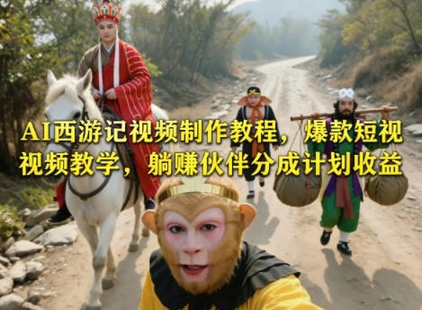 AI西游记视频制作教程，爆款短视频教学，躺賺伙伴分成计划收益-科技美南博客