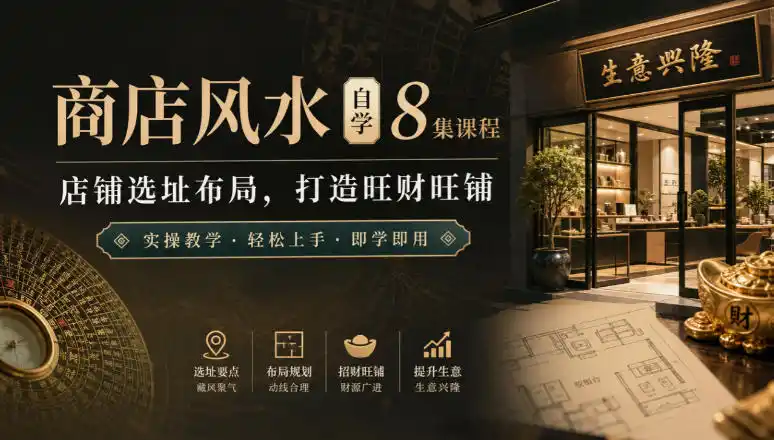 商店风水自学8集课程｜店铺选址布局，打造旺财旺铺实操教学-科技美南博客