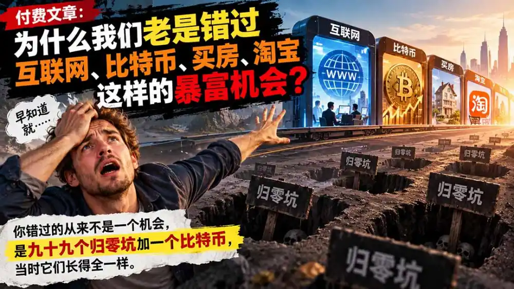 付费文章：为什么我们老是错过互联网、比特币、买 房、淘宝这样的暴富机会？-科技美南博客