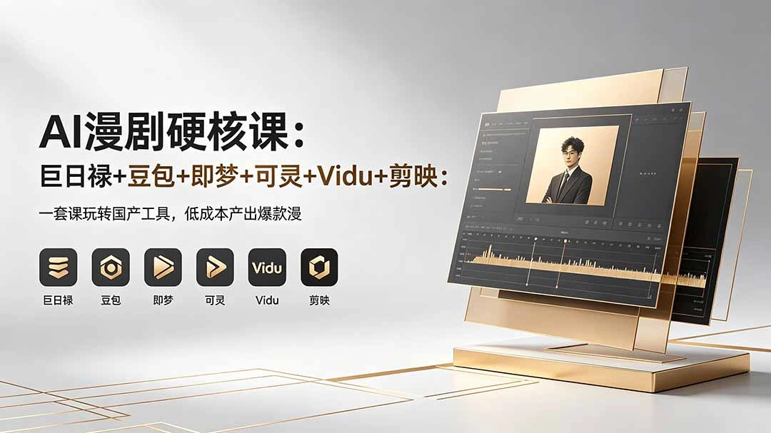 AI漫剧硬核课：巨日禄+豆包+即梦+可灵+Vidu+剪映：一套课玩转国产工具，低成本产出爆款漫剧-科技美南博客