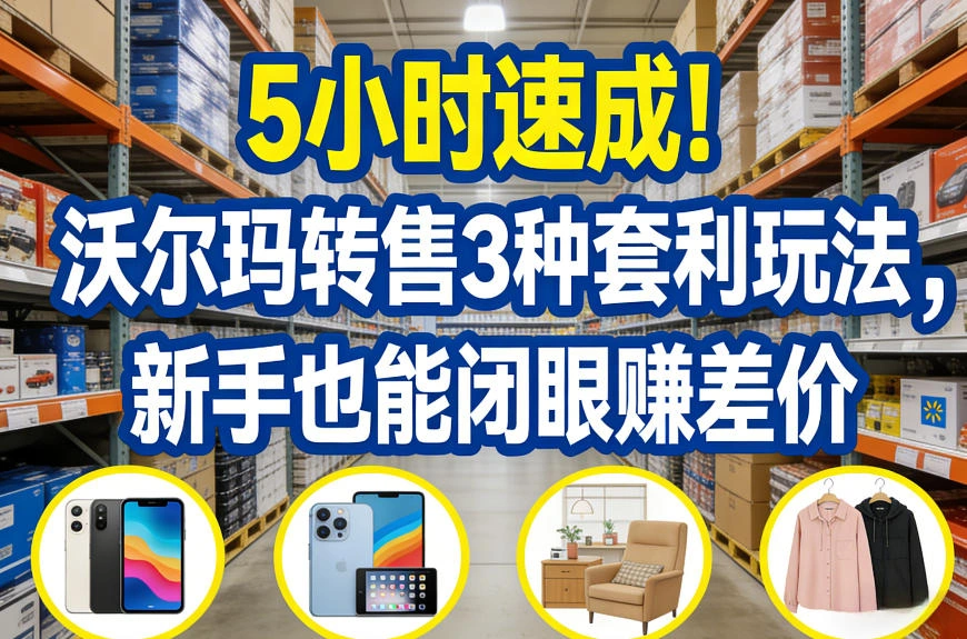 5小时速成!沃尔玛转售3种套利玩法,新手也能闭眼賺差价