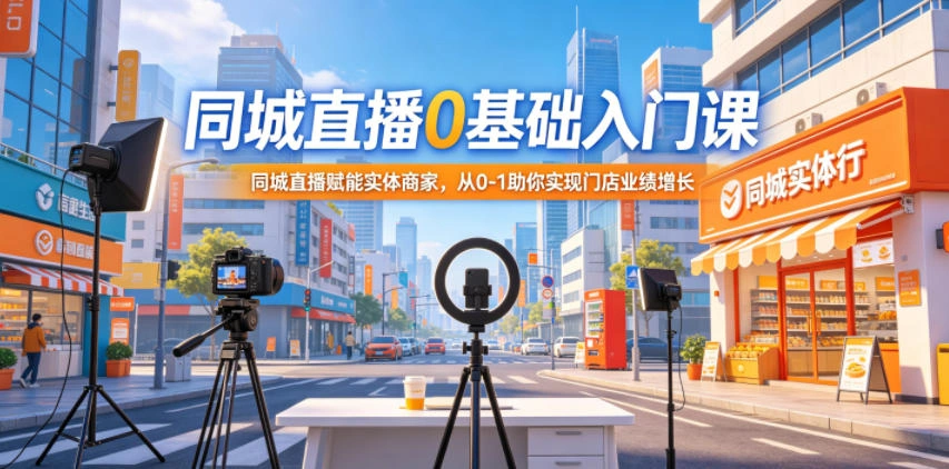 同城直播0基础入门课，同城直播赋能实体商家，从0-1助你实现门店业绩增长-科技美南博客