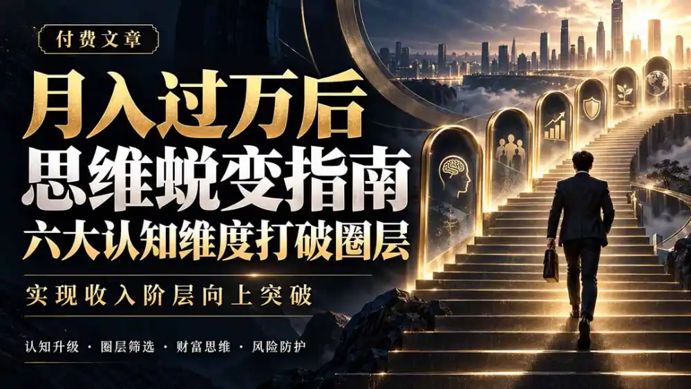 付费文章:月入过万后思维蜕变指南,六大认知维度打破圈层,实现收入阶层向上突破-科技美南博客
