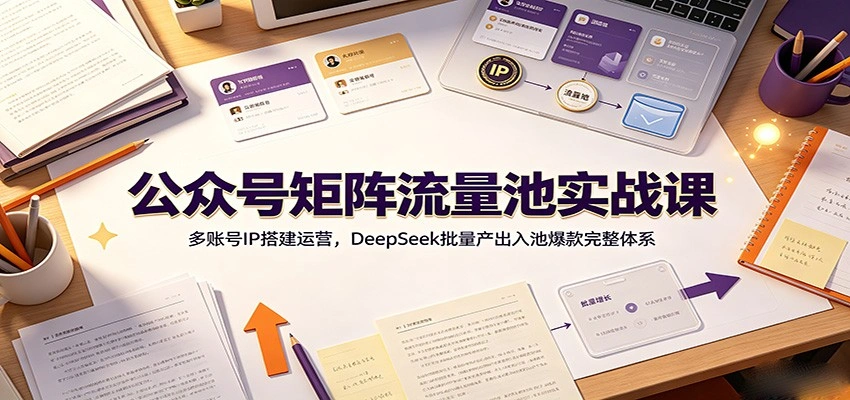公众号矩阵流量池实战课：多账号IP搭建运营，DeepSeek批量产出入池爆款完整体系-科技美南博客
