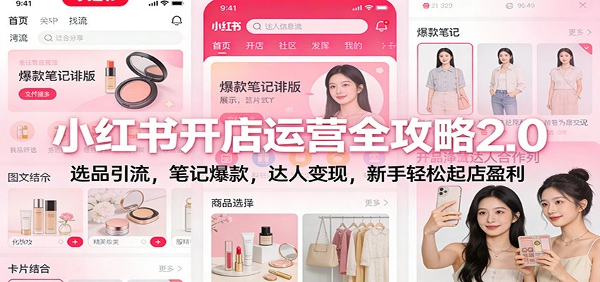 小红书开店运营全攻略2.0：选品引流，笔记爆款，达人变现，新手轻松起店盈利-科技美南博客