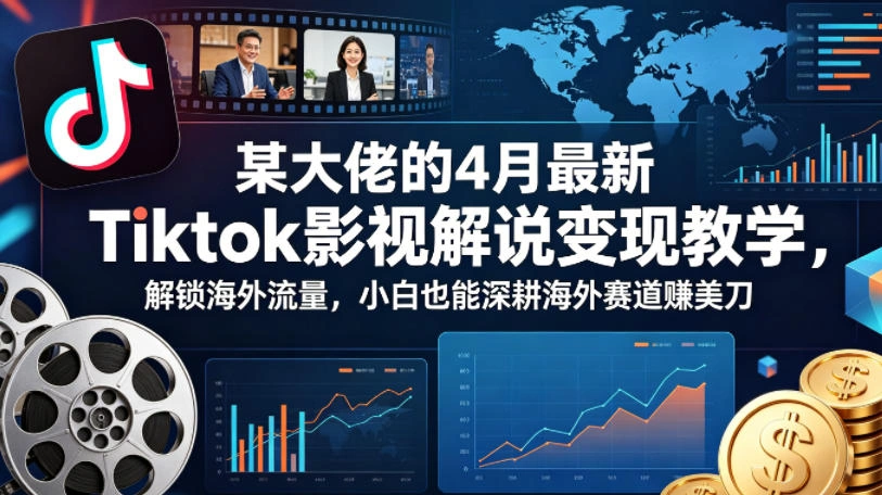 某大佬的4月最新Tiktok影视解说变现教学，解锁海外流量，小白也能深耕海外赛道賺美刀-科技美南博客