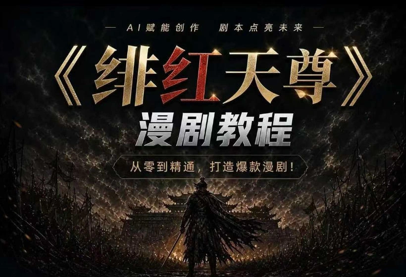 绯红天尊AI漫剧系统教程｜从零入门到精通，工具运用+剧本创作+爆款逻辑+提示词素材+镜头剪辑，全套爆款漫剧落地实战课-科技美南博客