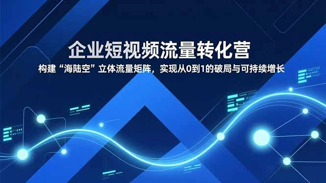 企业短视频流量转化营，构建“海陆空”立体流量矩阵，实现从0到1的破局与可持续增长-科技美南博客