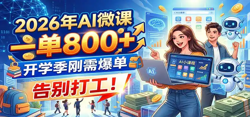 2026年AI微课，一单800+，开学季刚需爆单，告别打工！-科技美南博客